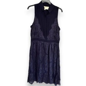 Aijek Lace Pop Over Dress Navy Blue US Size 10/12 Sleeveless